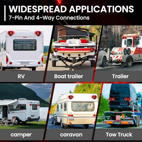 Wireless Trailer Lights Kit Magnetic – Rechargeable LED Tail Light, 90°