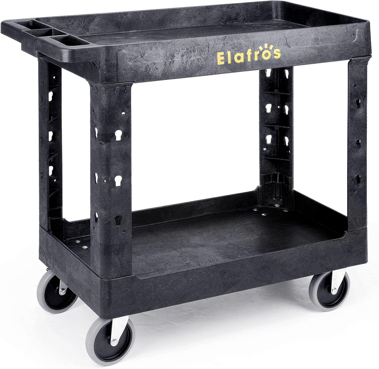 2 Shelf Heavy Duty Rolling Utility Cart 550 lb Capacity