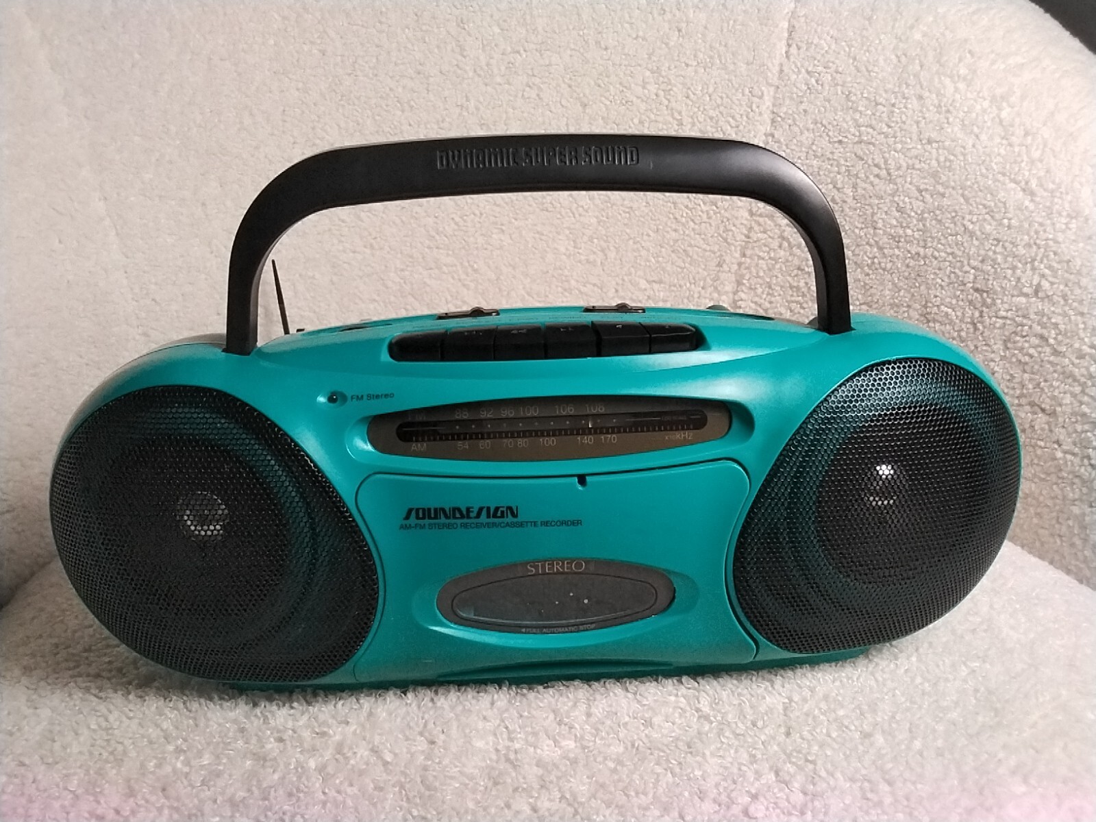 Vintage Soundesign Portaable Radio Stereo Boom box 4629TL Tape Am/FM Player plug