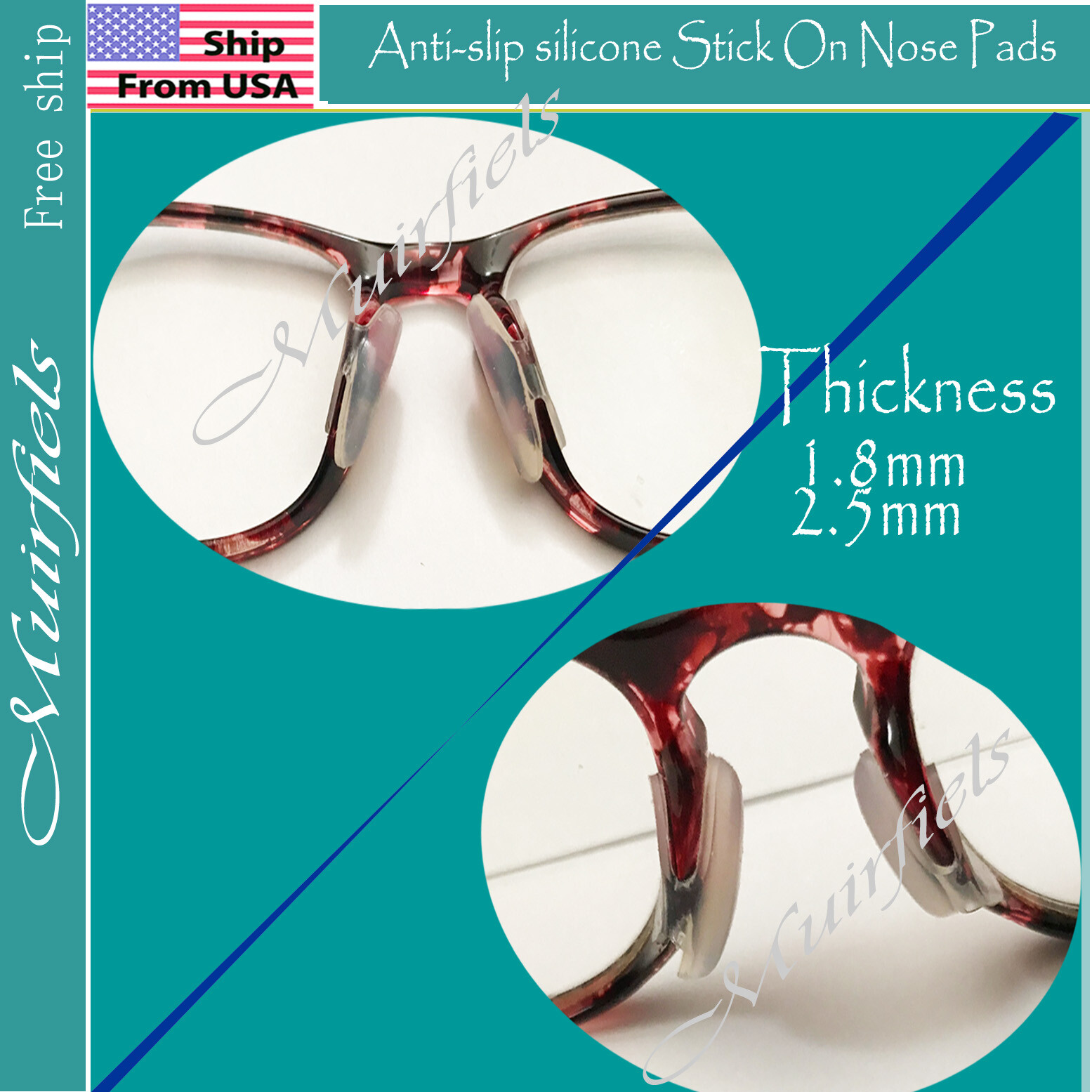 Clear Anti-slip silicone Stick On Nose Pads For Eyeglasses Sunglasses Glasses