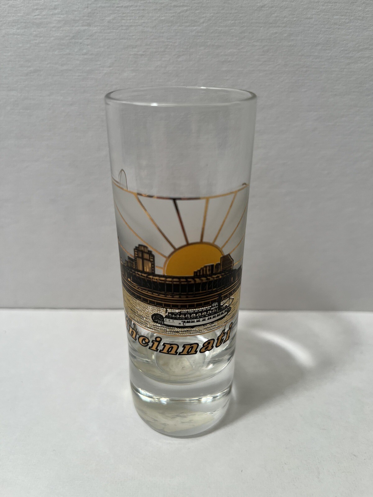 Cincinnati Riverboat Shooter Shotglass 4" Tall NEW