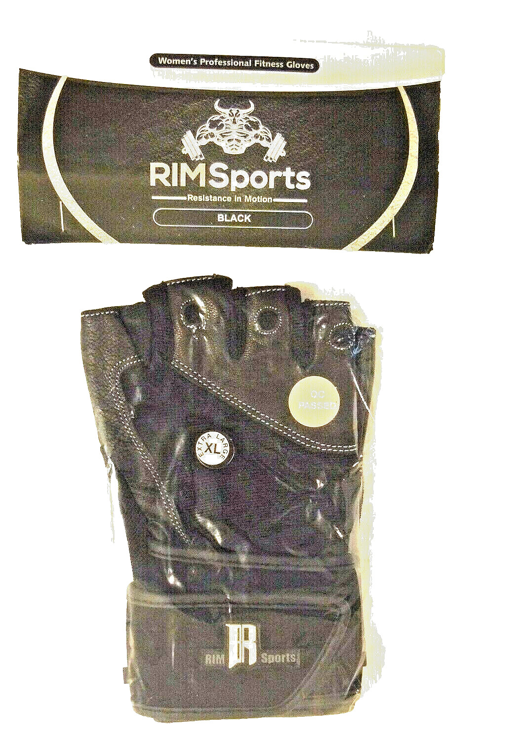 RIMSports Womens XL Weightlifting Gloves - Black - New in package