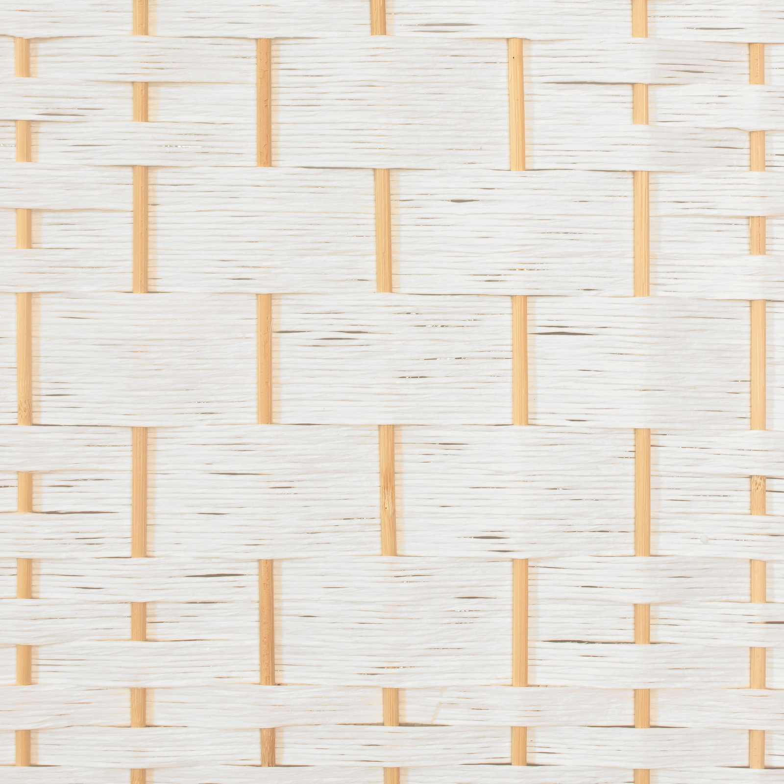 4 ft. Short Diamond Weave Fiber Folding Screen - White - 4 Panel