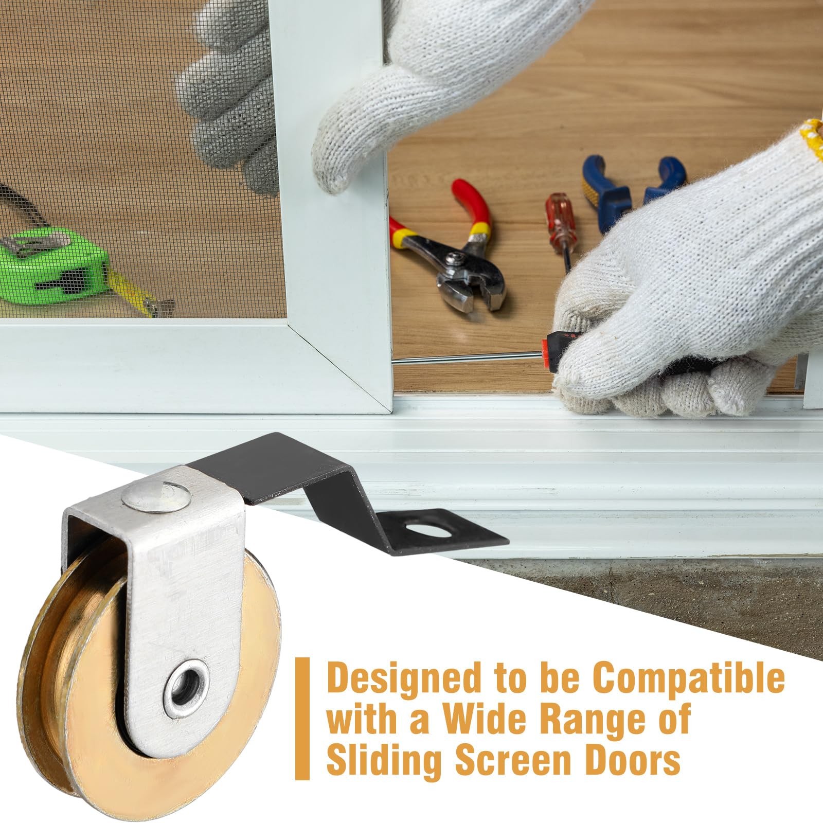 Threlaco 2 Pack Sliding Screen Door Tension Spring with Roller as shown
