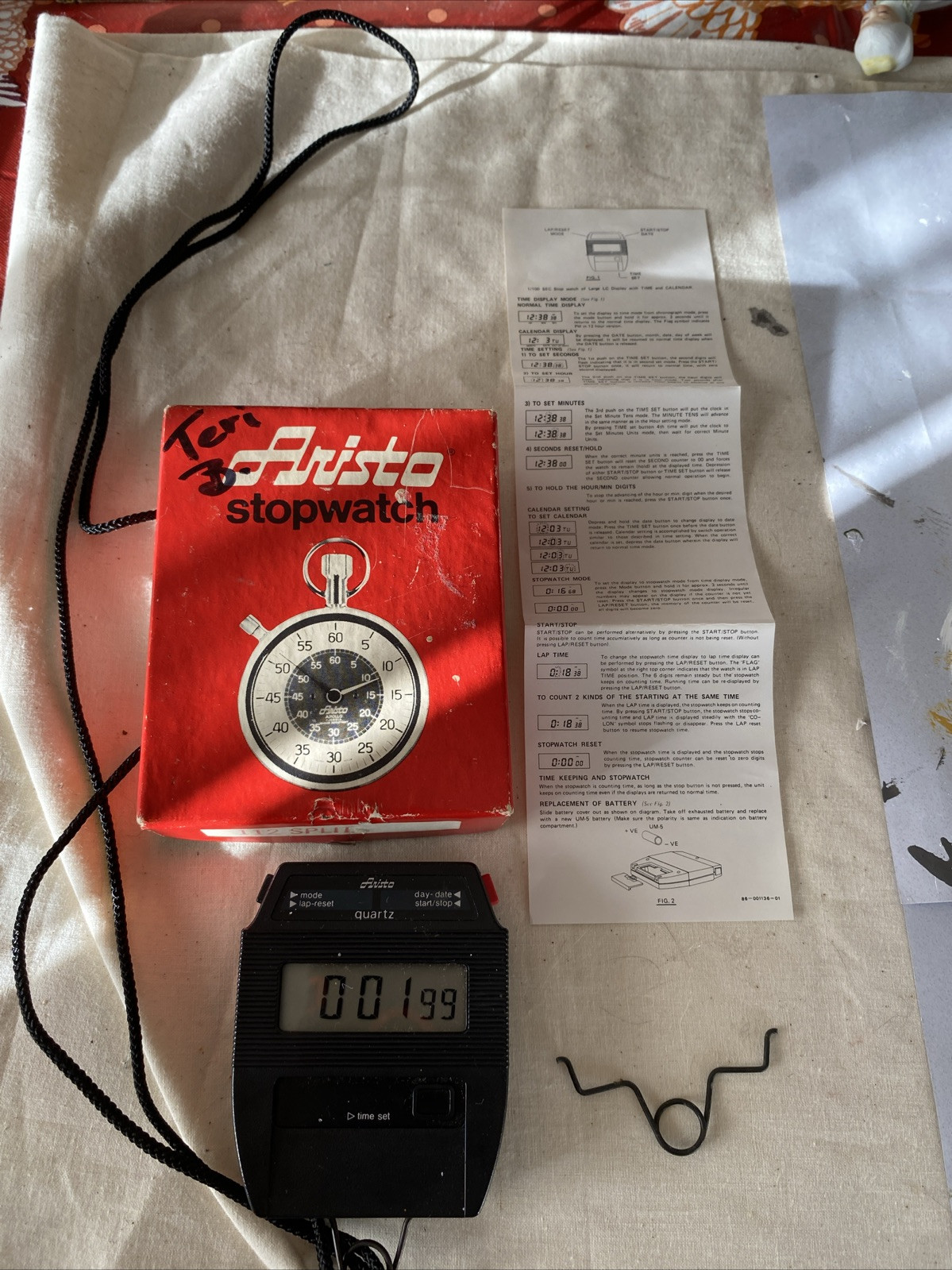 ⏱️RARE VINTAGE Aristo Digital Stopwatch Box: 112 Split~ WORKS! w/box no case