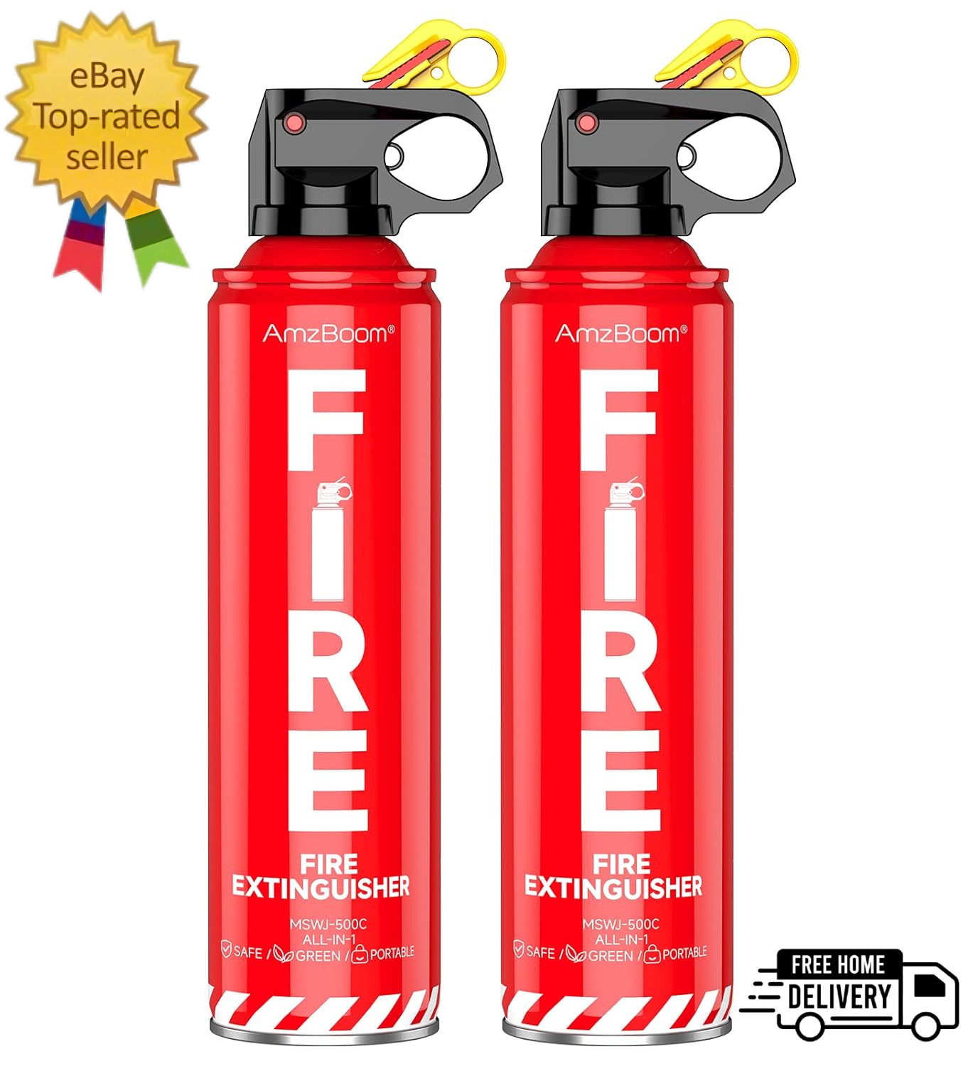 2-Pack Fire Extinguisher for Home, Kitchen, Car, and Grill with Mounting Bracket