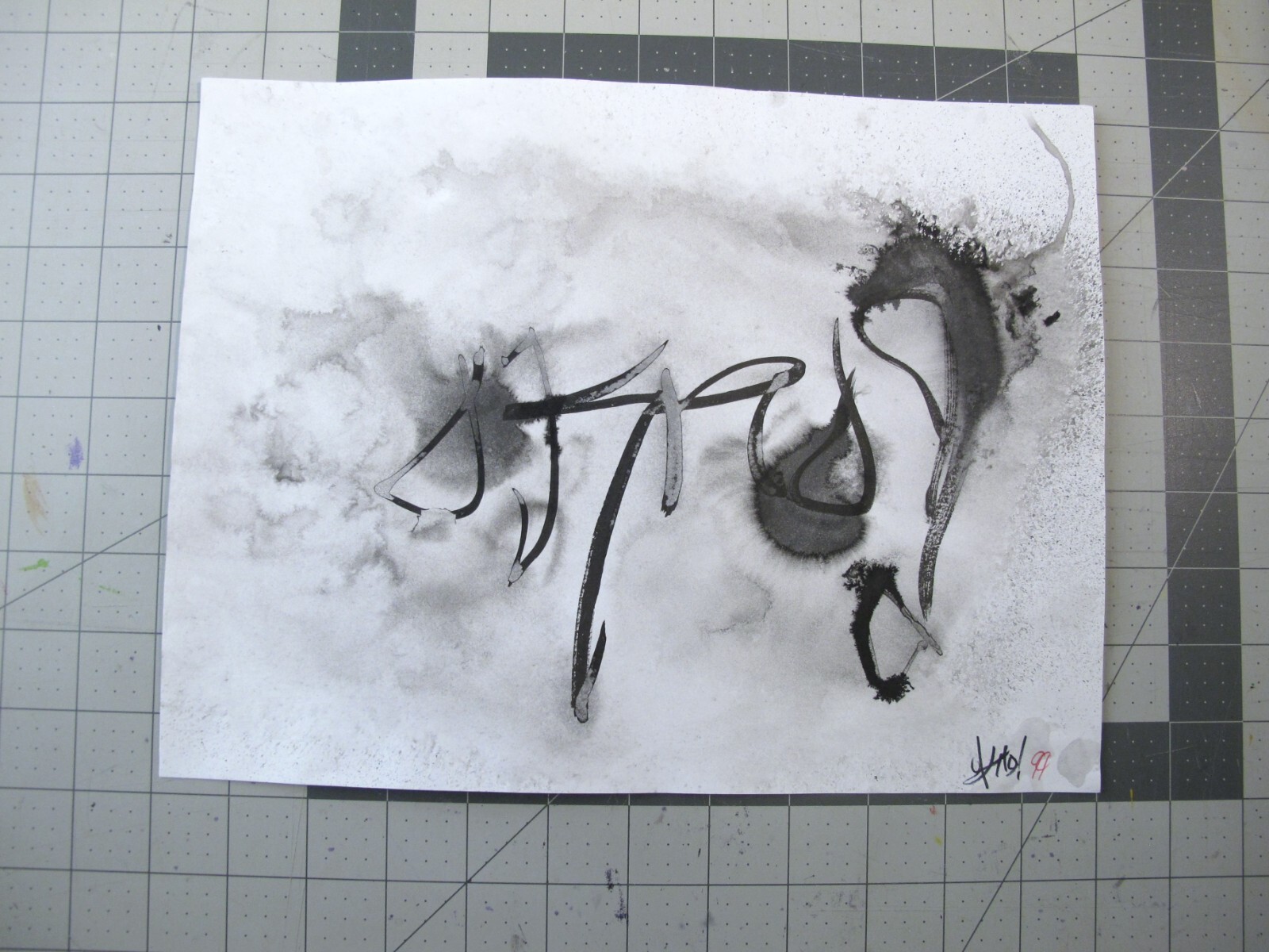 vtg 1990s hip hop graffiti Original art OKNO Ink on paper fade 3 KNO2