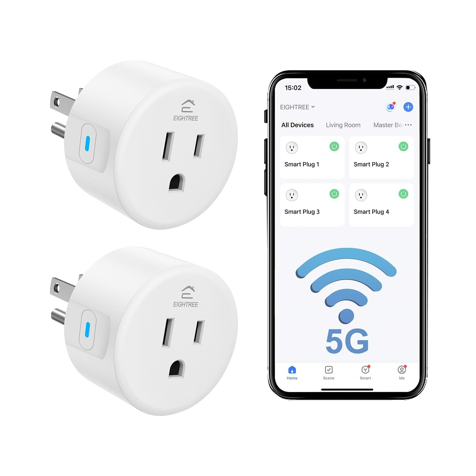 Smart WiFi Plug 5GHz & 2.4GHz, Remote Control Outlet Socket, Works with Alexa, 2