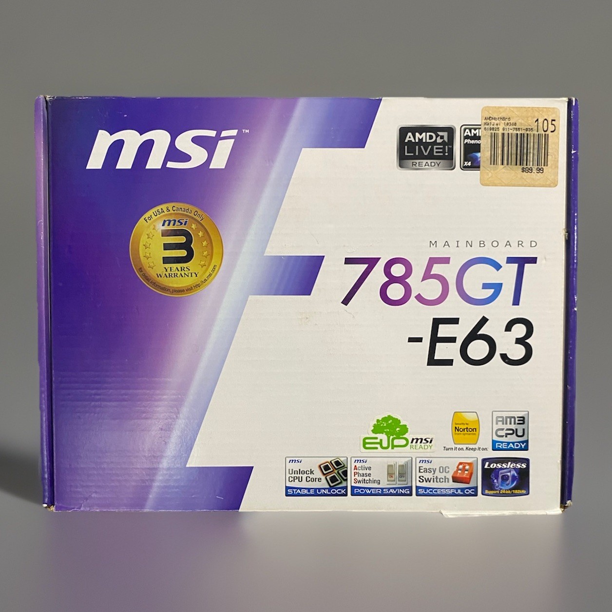 MSI 785GT-E63 AMD AM3 Motherboard WITH Phenom II 1045T CPU and Memory