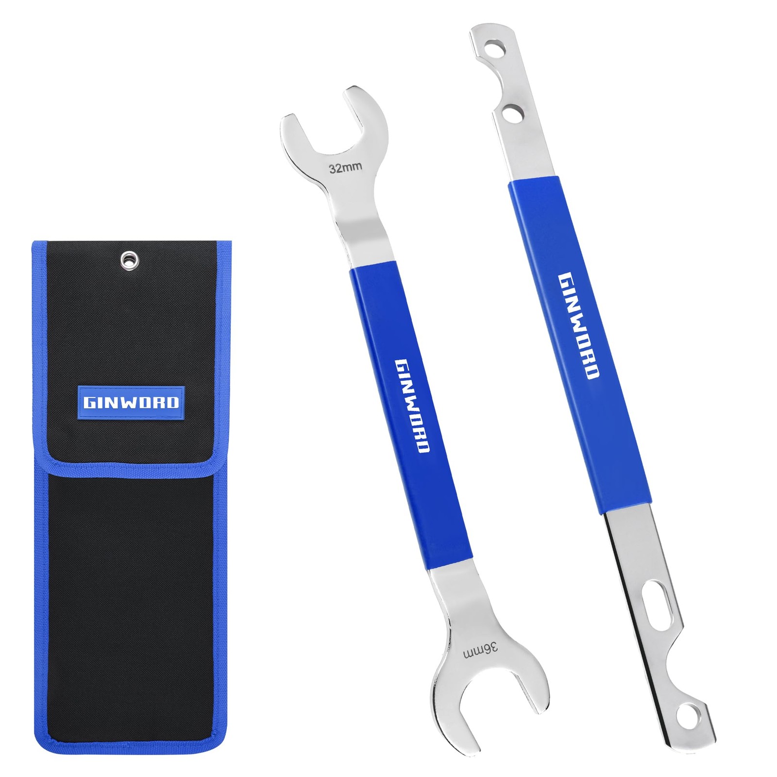 GINWORD 2Pcs Fan Clutch Wrench Set, 32mm & 36mm Wrenches,Water 2Pcs, Blue