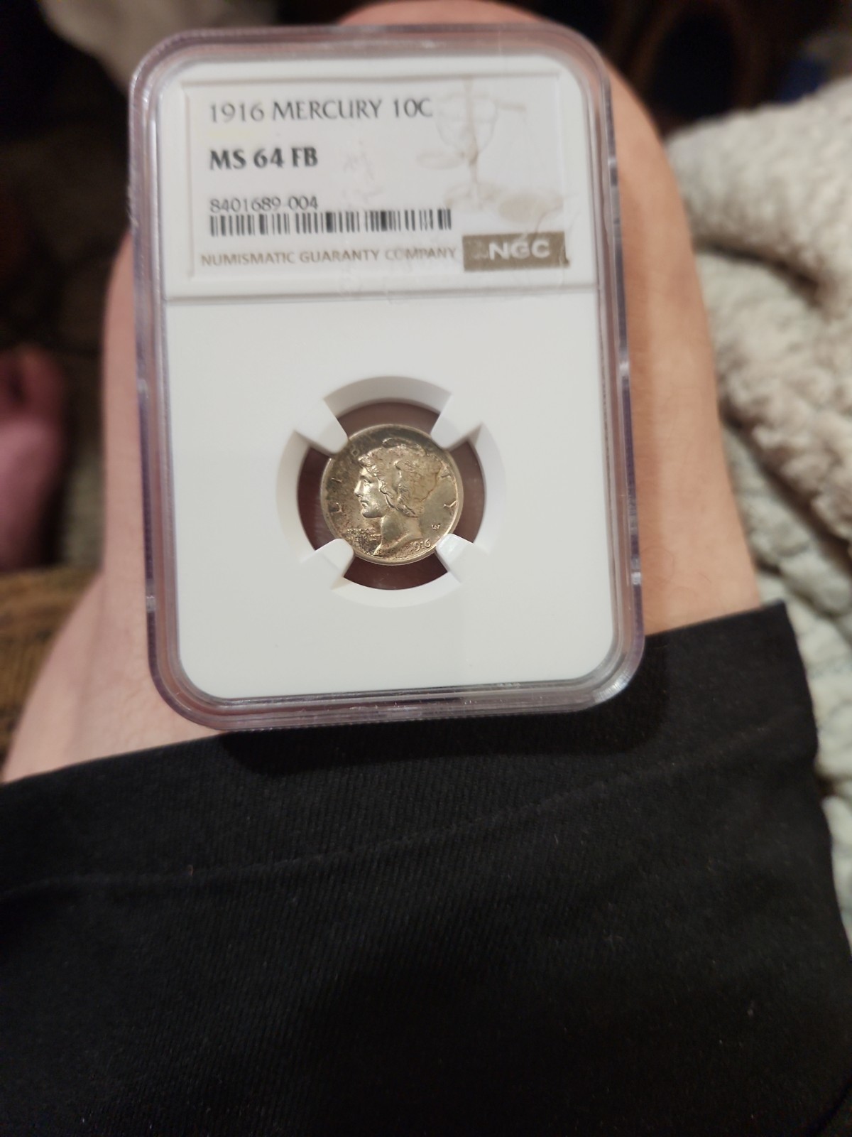 Mercury Dime 1916  MS64 FB NGC