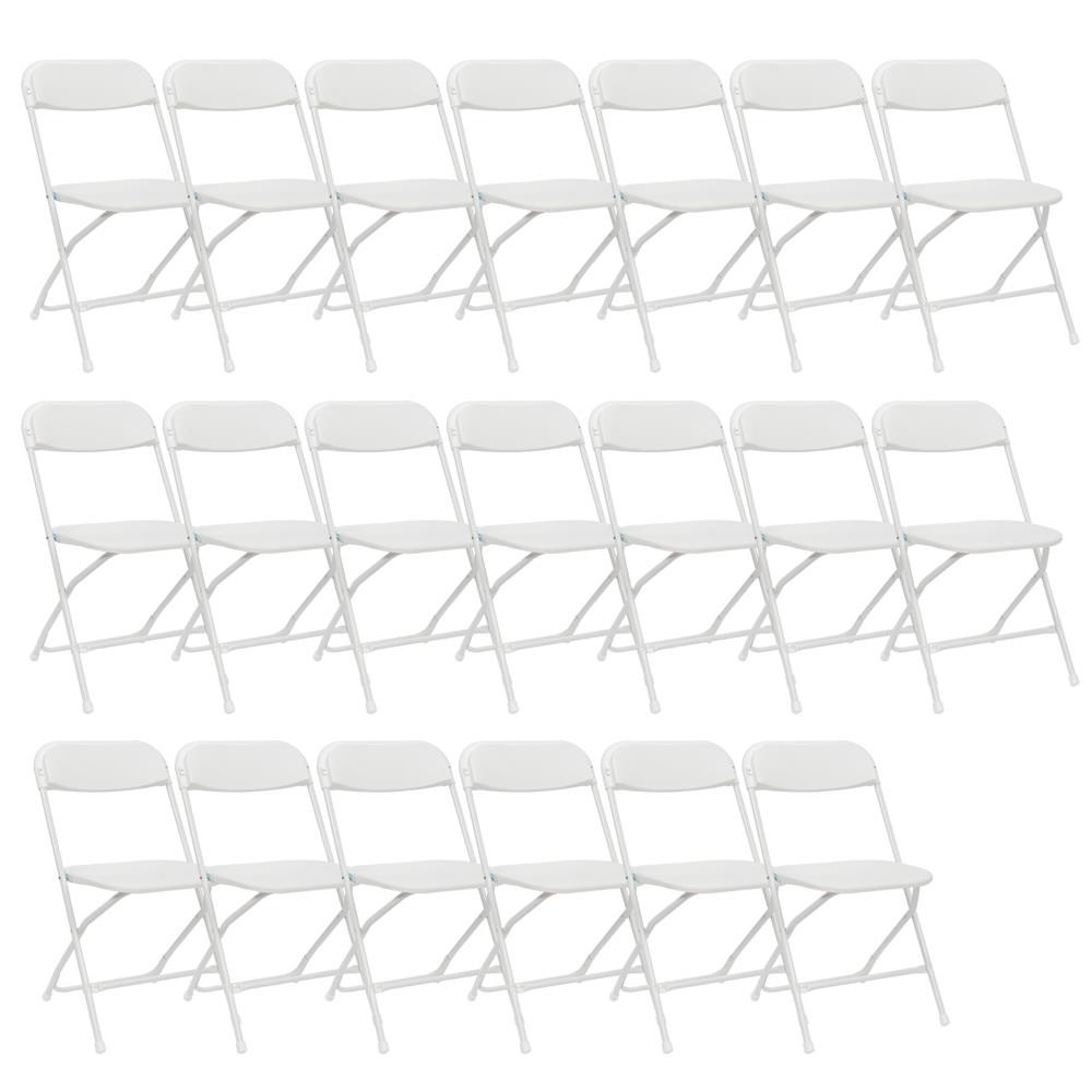 30 Pack Portable Folding Plastic Chair Set Steel Frame Chairs for Offices Room