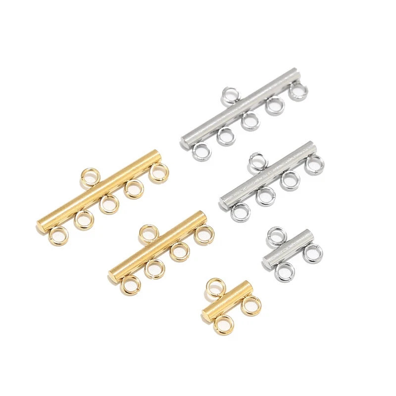 20pcs Stainless Steel Multi Strand Necklace Bracelet Layer Clasp Bail Connectors