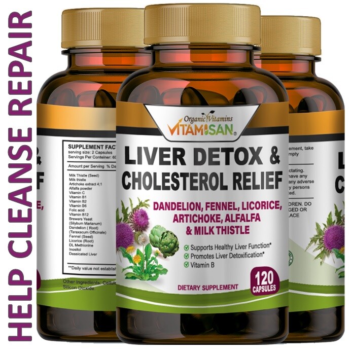 new liver cleanse detox & repair formula liver supplement & thistle 120 CAPSULES