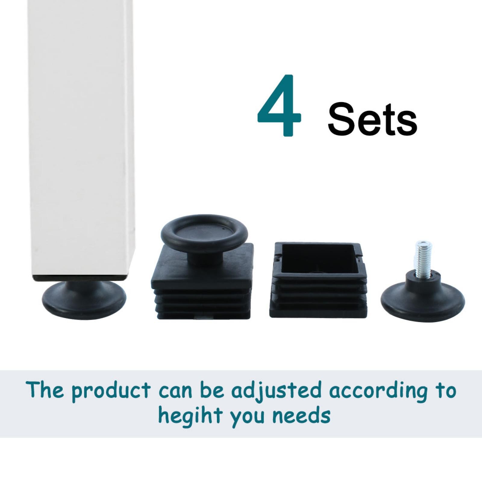 Adjustable Leveling Foot Square Insert 48mm x 48mm 4 Sets