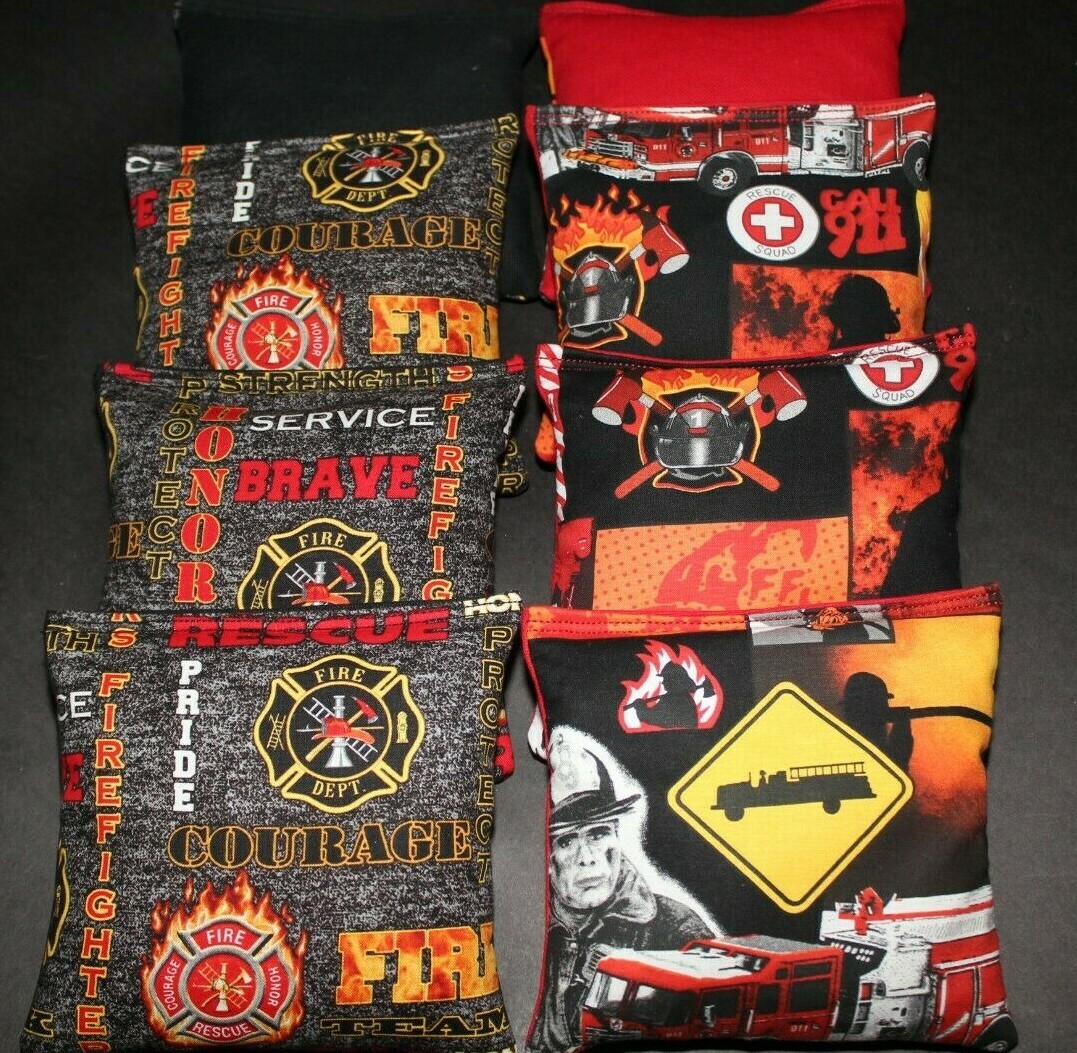 FIREFIGHTER RESCUE COURAGE BADGE 8 ACA Regulation Corn Hole Game Bags