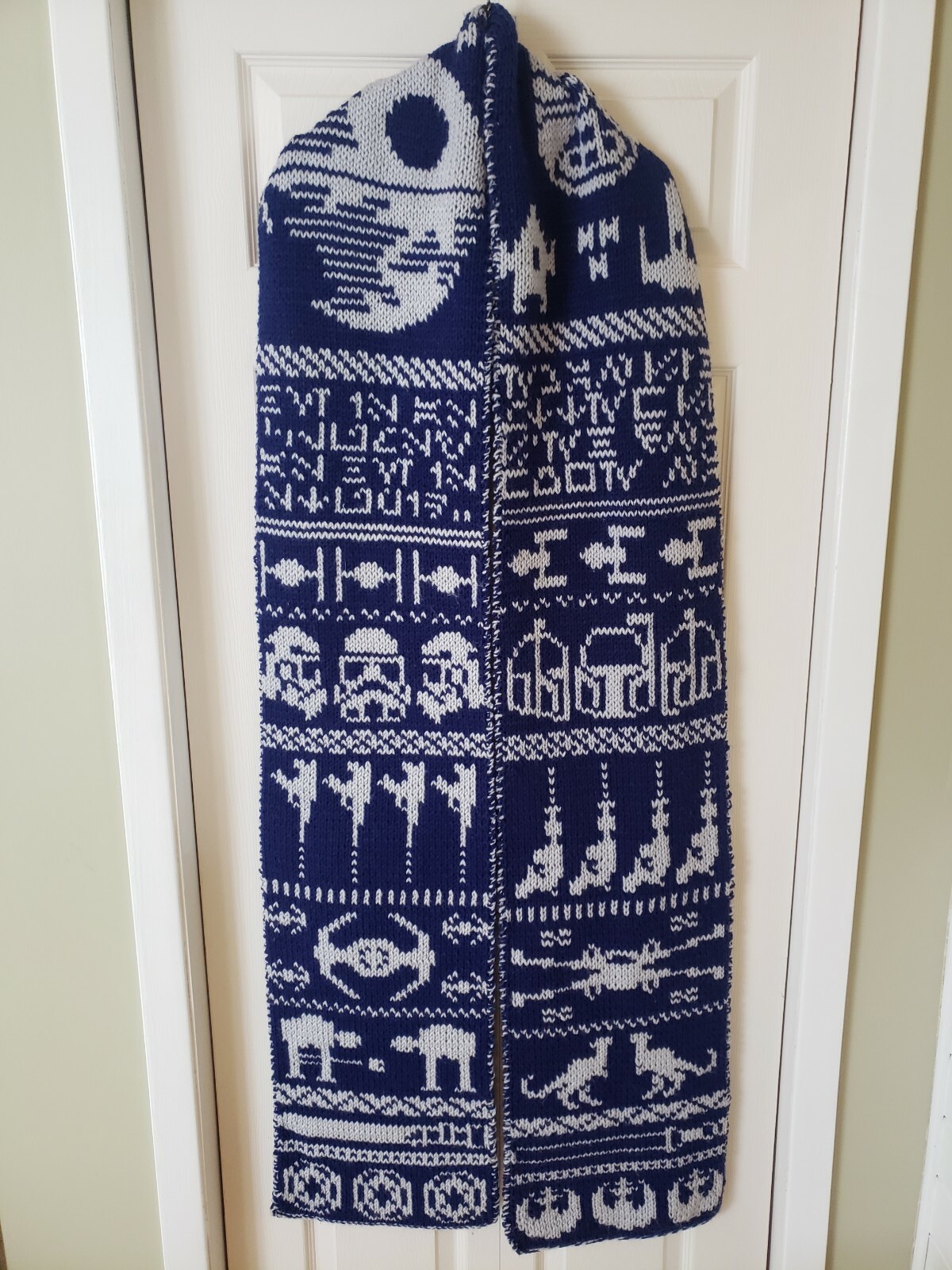 Intricate Hand Knitted Star Wars Body Wrap 108" X 12" Shawl Scarf Boba Fett