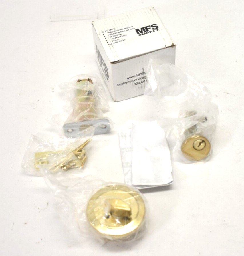MFS Supply Deadbolt Brass Door Hardware Set Pack Kit 35241 Genuine OEM