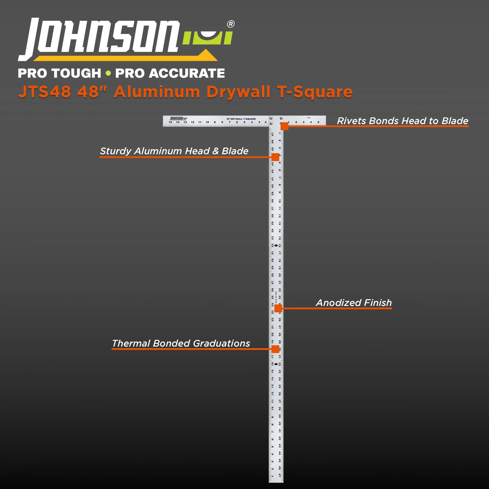 Johnson Level Aluminum T-Square – Measuring & Layout Tool