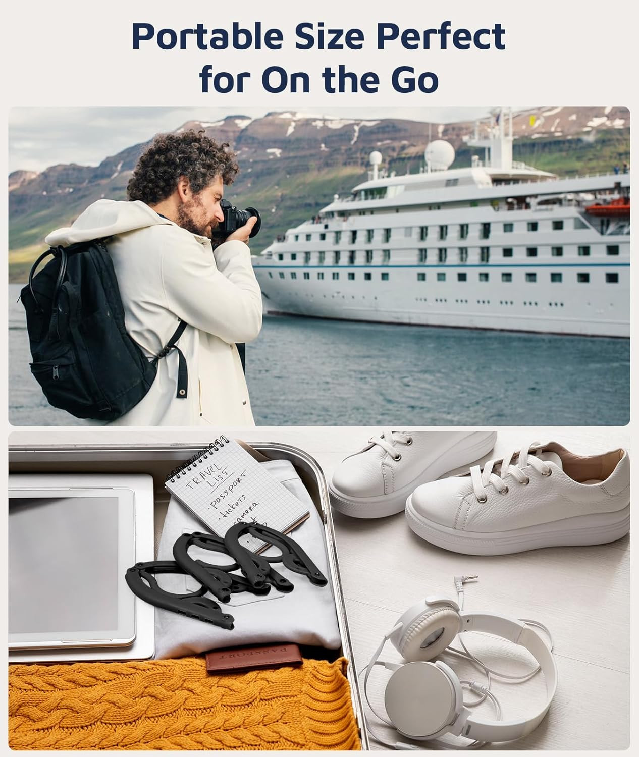 10 Pcs Travel Hangers, Cruise Ship Essentials Travel Essentials, Portable Cruise