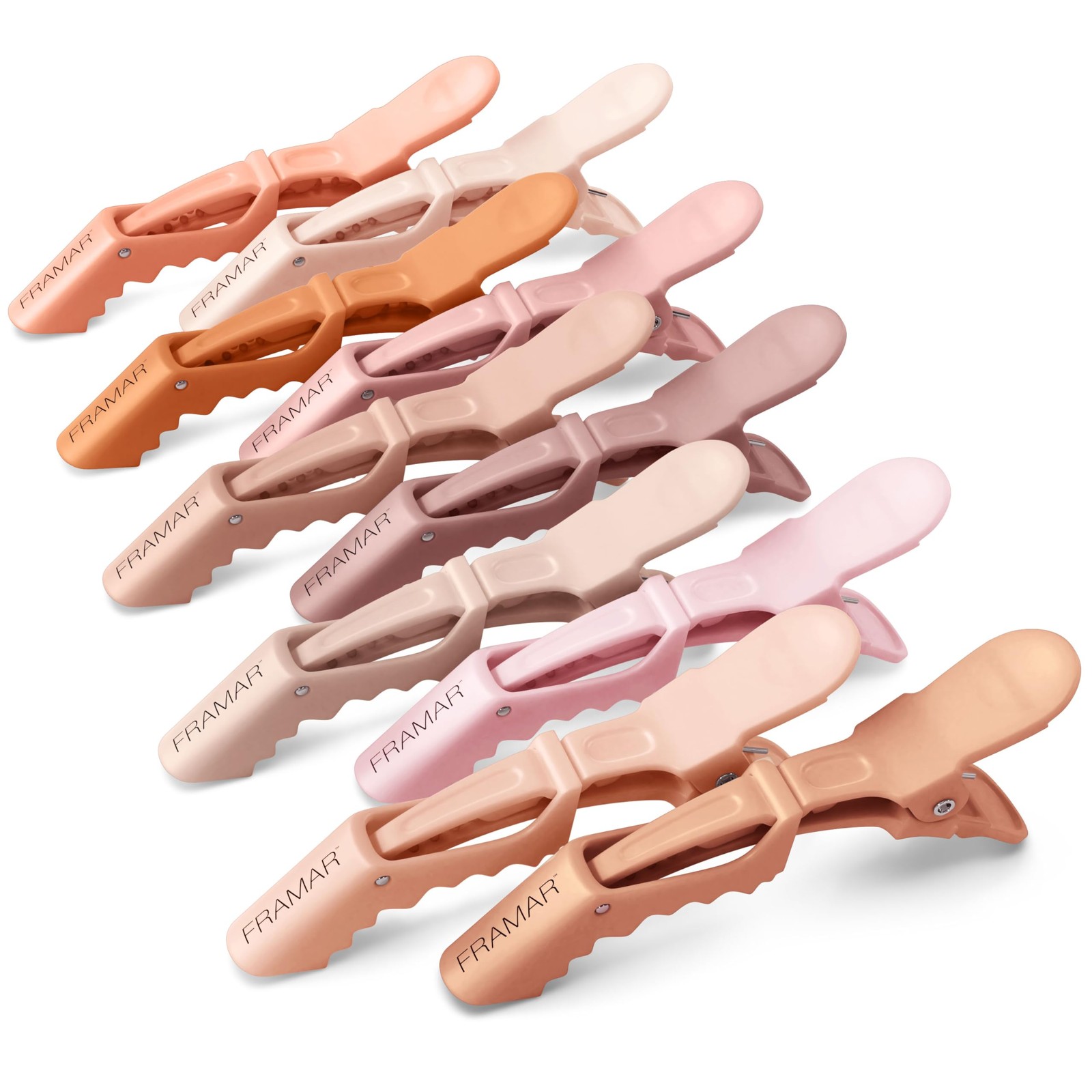 FRAMAR Neutral Alligator Clips For Hair Styling 1 Count (Pack of 10),