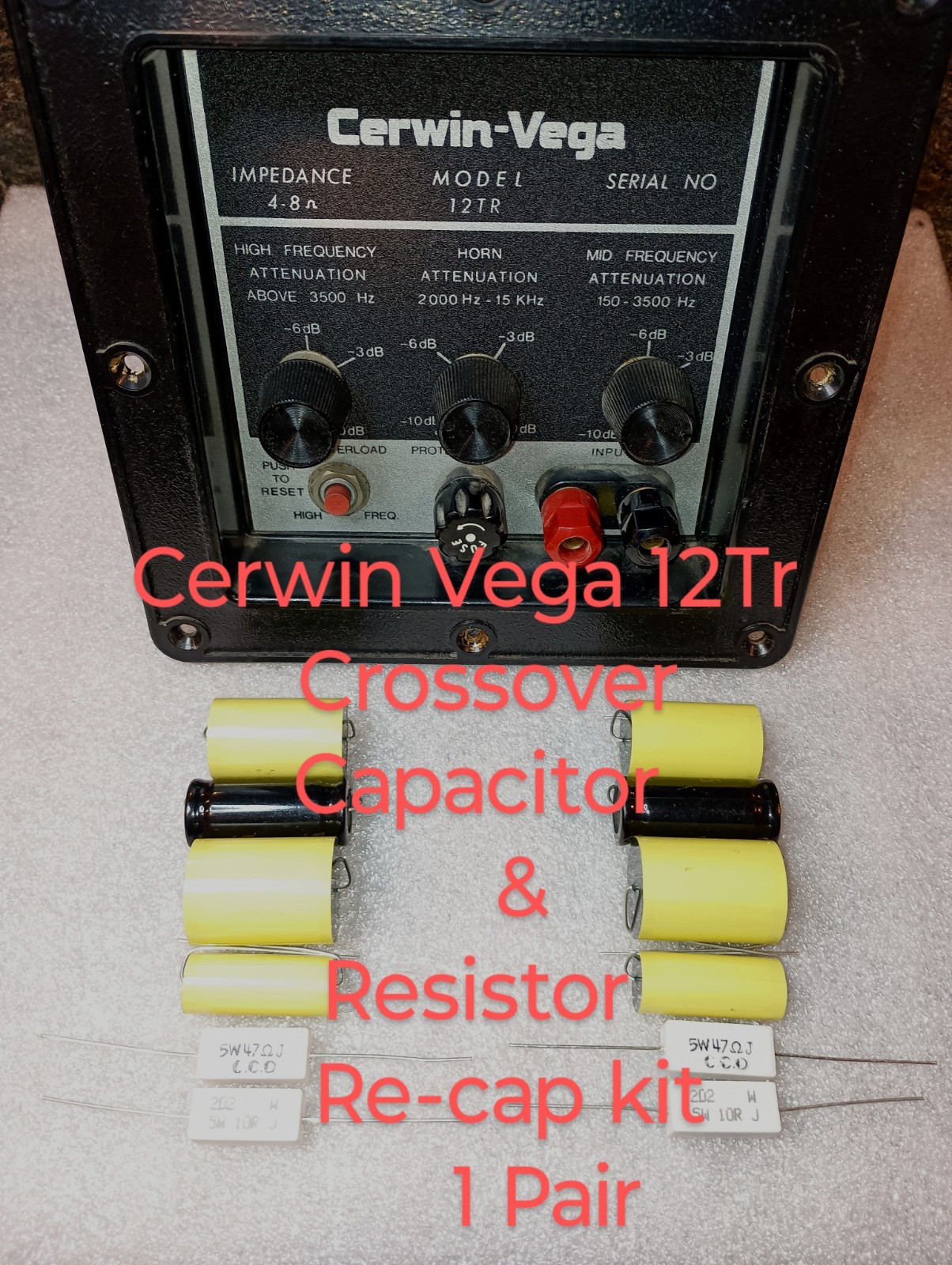 Cerwin Vega 12-Tr Crossover Capacitor / Resistor Restoration Kit