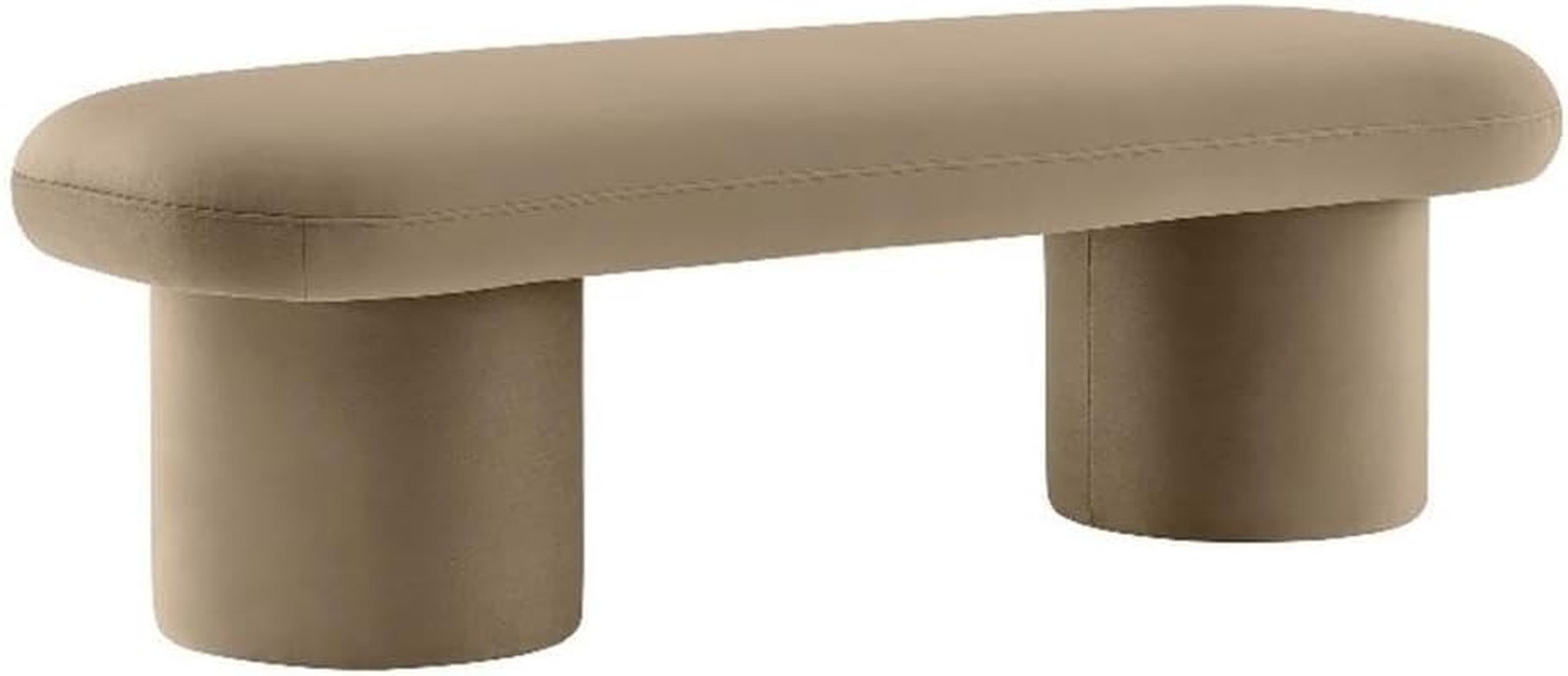 Orla Performance Velvet Upholstered Bench in Taupe