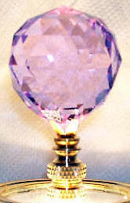 LAMP FINIAL-STUNNING LEADED CRYSTAL LAMP FINIAL-PURPLE