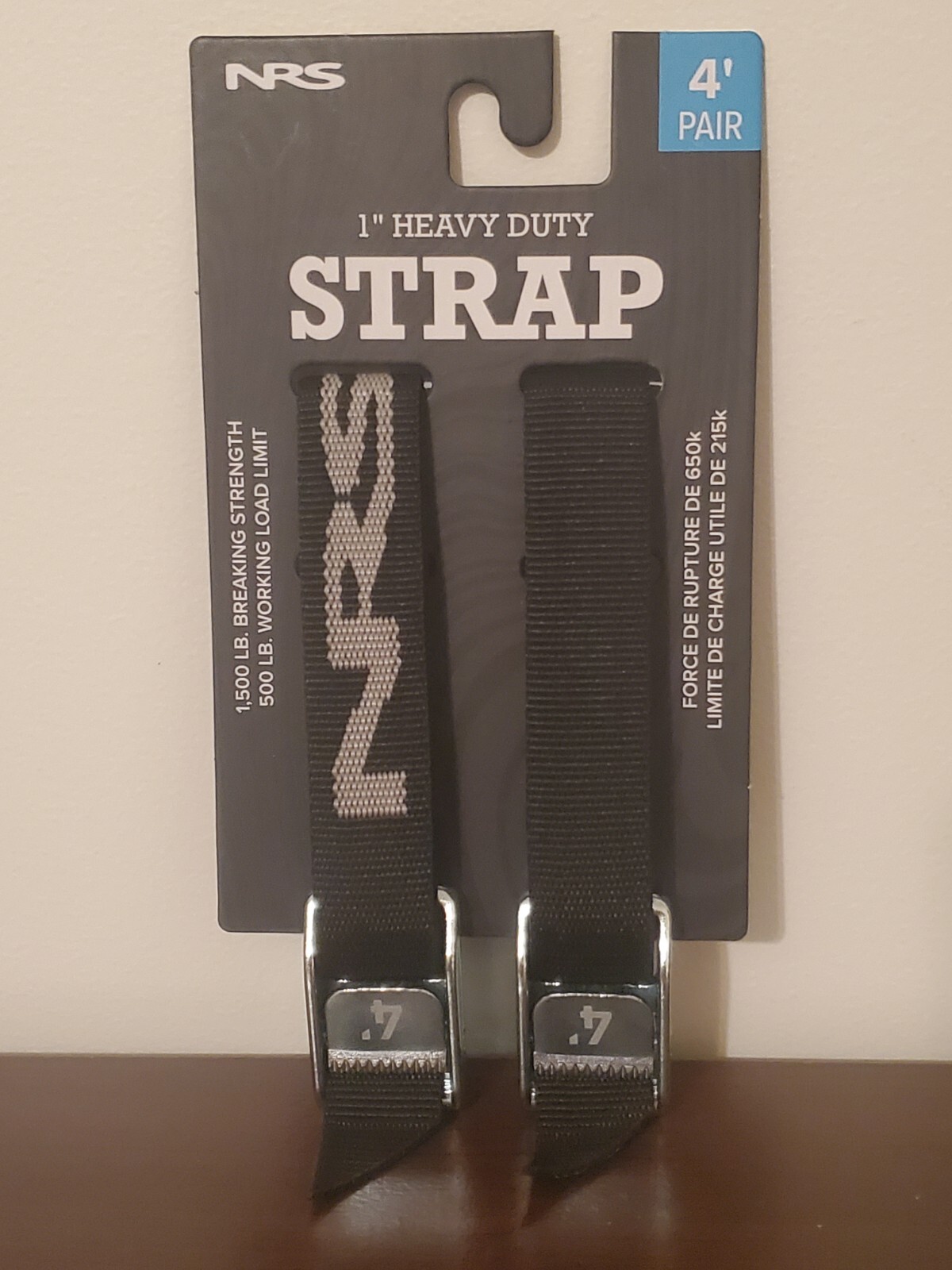 NRS 1" Heavy Duty Tie Down Strap 2 Pack - 4' pair - Stealth Black