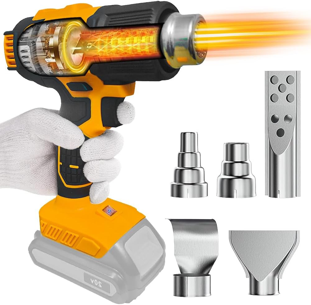 Cordless Heat Gun for Dewalt 20V Battery, 350W Fast Heating Soldering Hot Air Gu