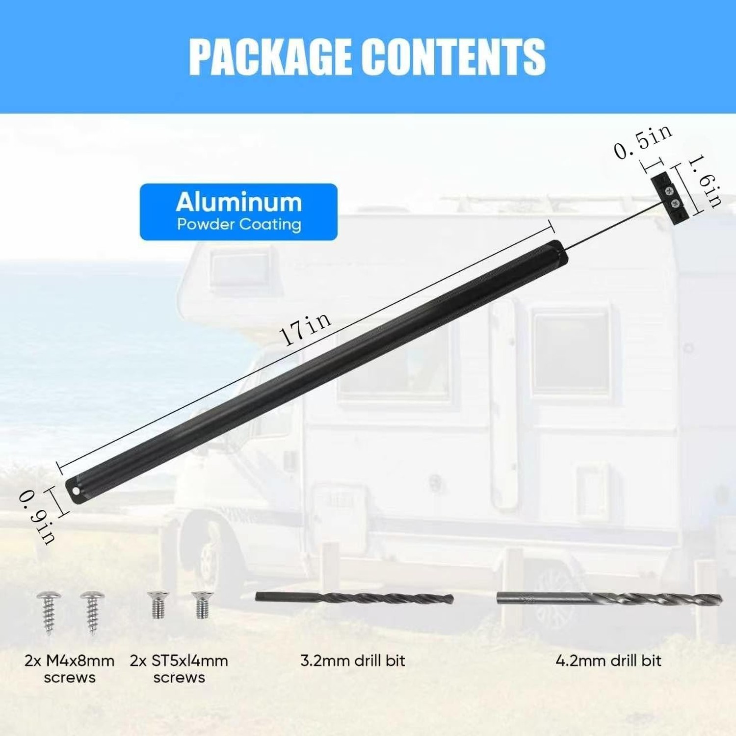 RV Screen Door Closer with Adjustable Tension, Aluminum Automatic Closing Dev...