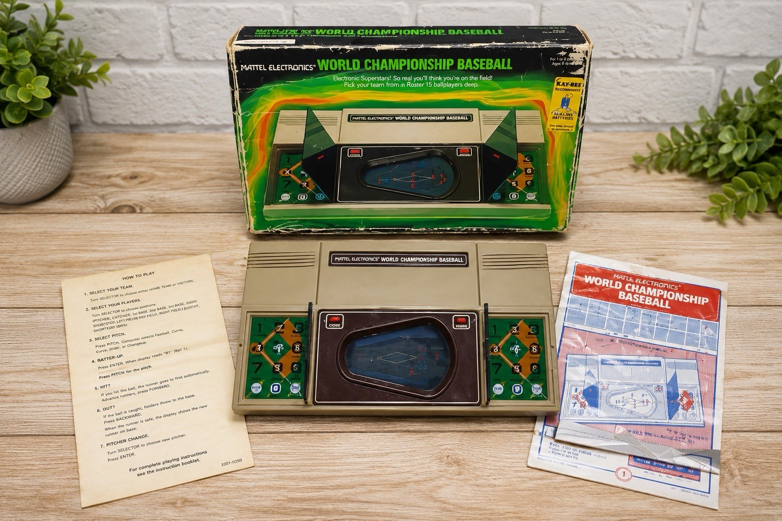 Vintage 1980 Mattel Electronics World Championship Baseball Box Manual AS-IS ⚾️
