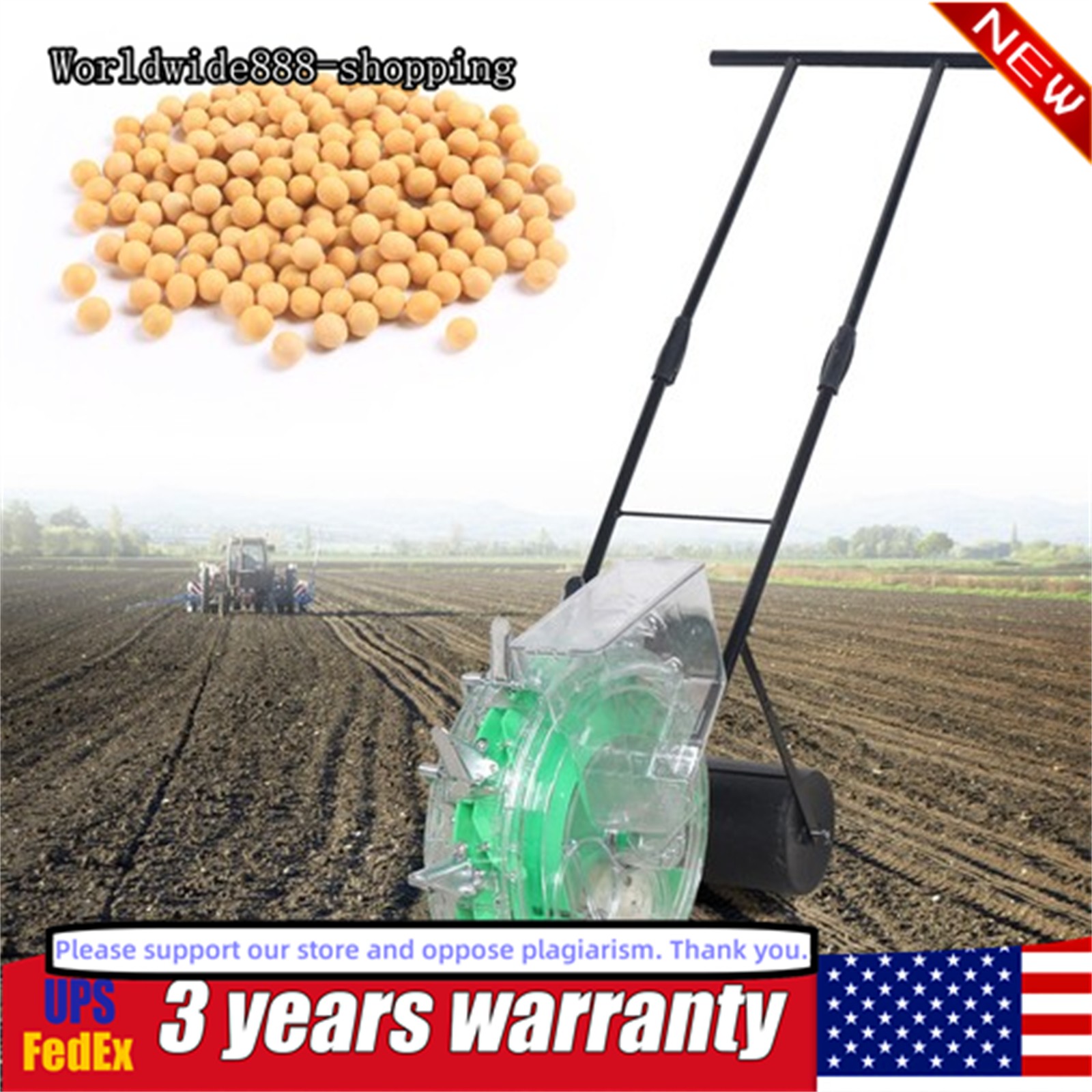 Hand-push Roller Seeder Peanut Corn Fertilizer Applicator Manual Seed Planter