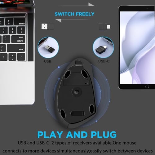 NEISES ERGONOMIC MOUSE WIRELESS BLUETOOTH VERTICAL MOUSE THREE-MODE CONNECTION