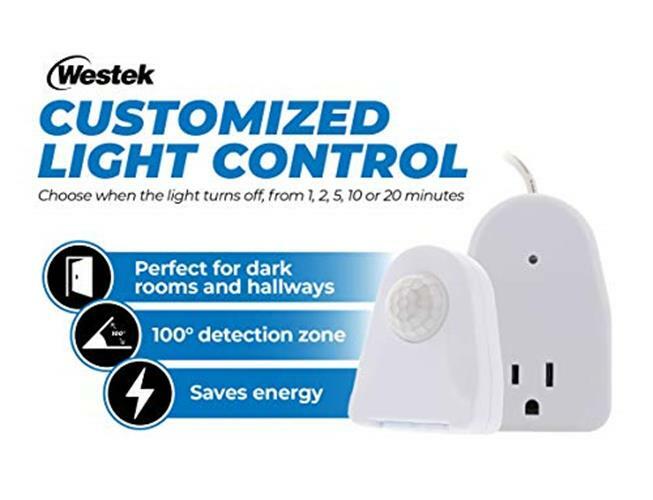 Westek Indoor Plug-In Corded Motion Activated Light Control Assorted Sizes