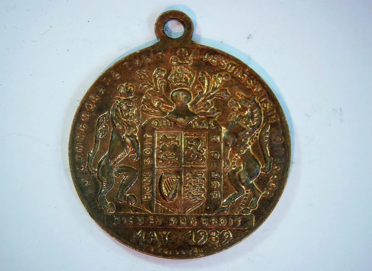UK 1939 King George VI & Queen Elizabeth Royal Visit to Canada medal (May 1939)