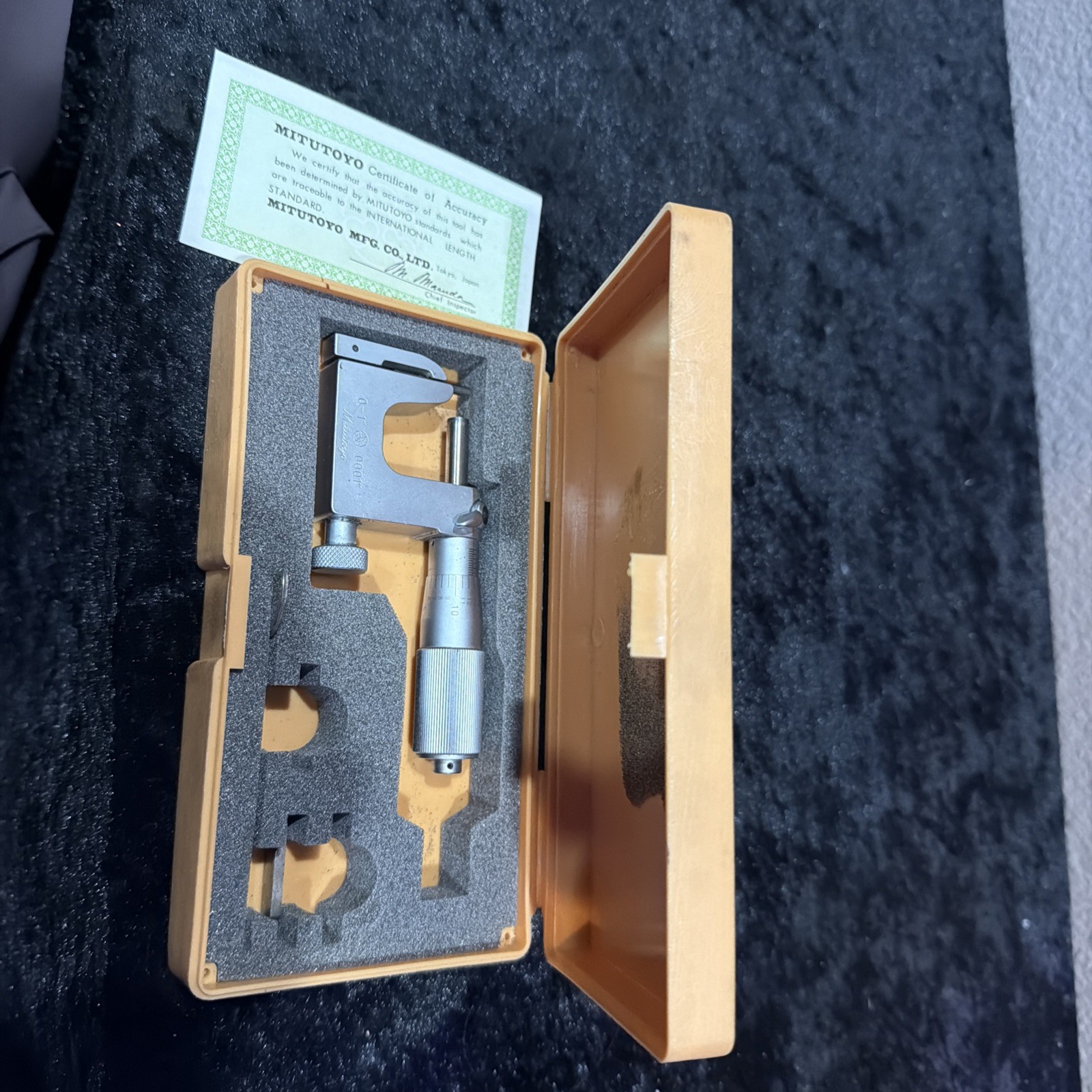 0-1" MITUTOYO 117-107 UNI-MIKE INTERCHANGEABLE ANVIL MICROMETER with CASE 260045