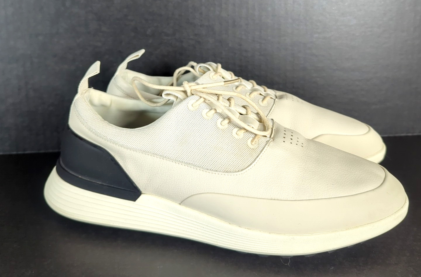 Wolf & Shepherd Crossover Golf Men Shoes Size 11.5 White Cream Leather