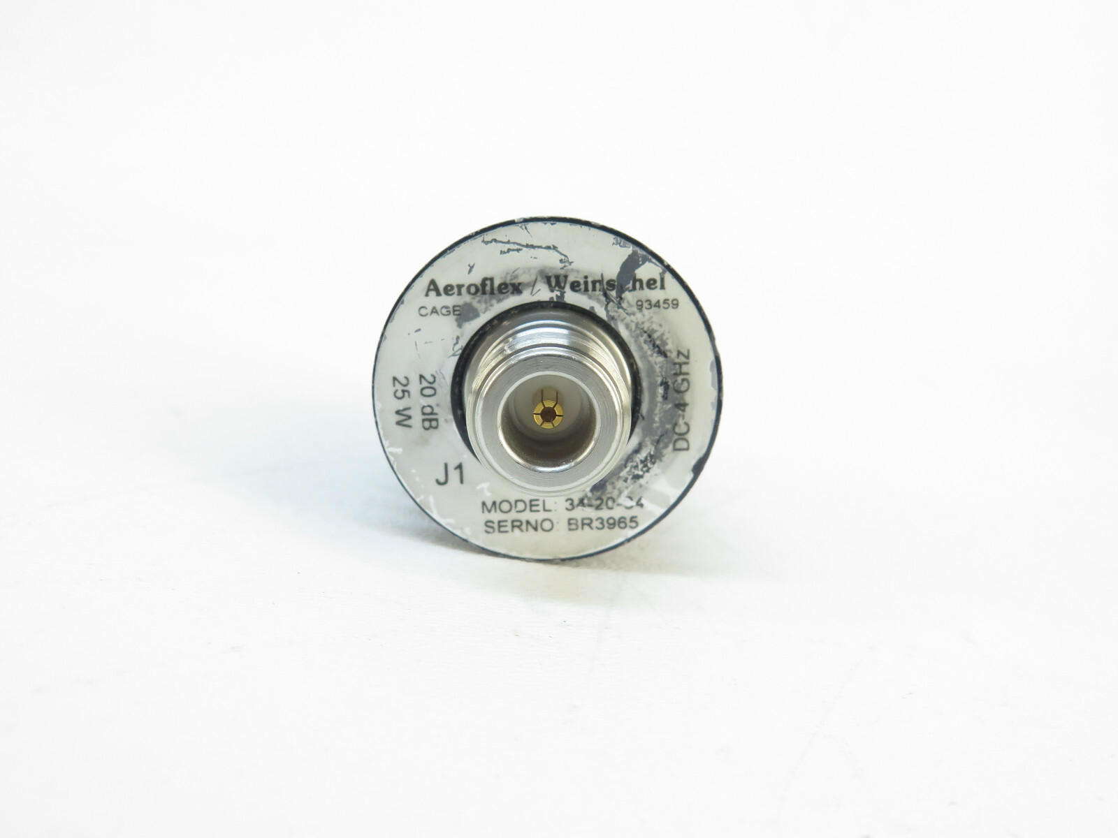 Aeroflex Weinschel 34-20-34 Medium Power Fixed Coaxial Attenuator 4GHz 25W 20dB