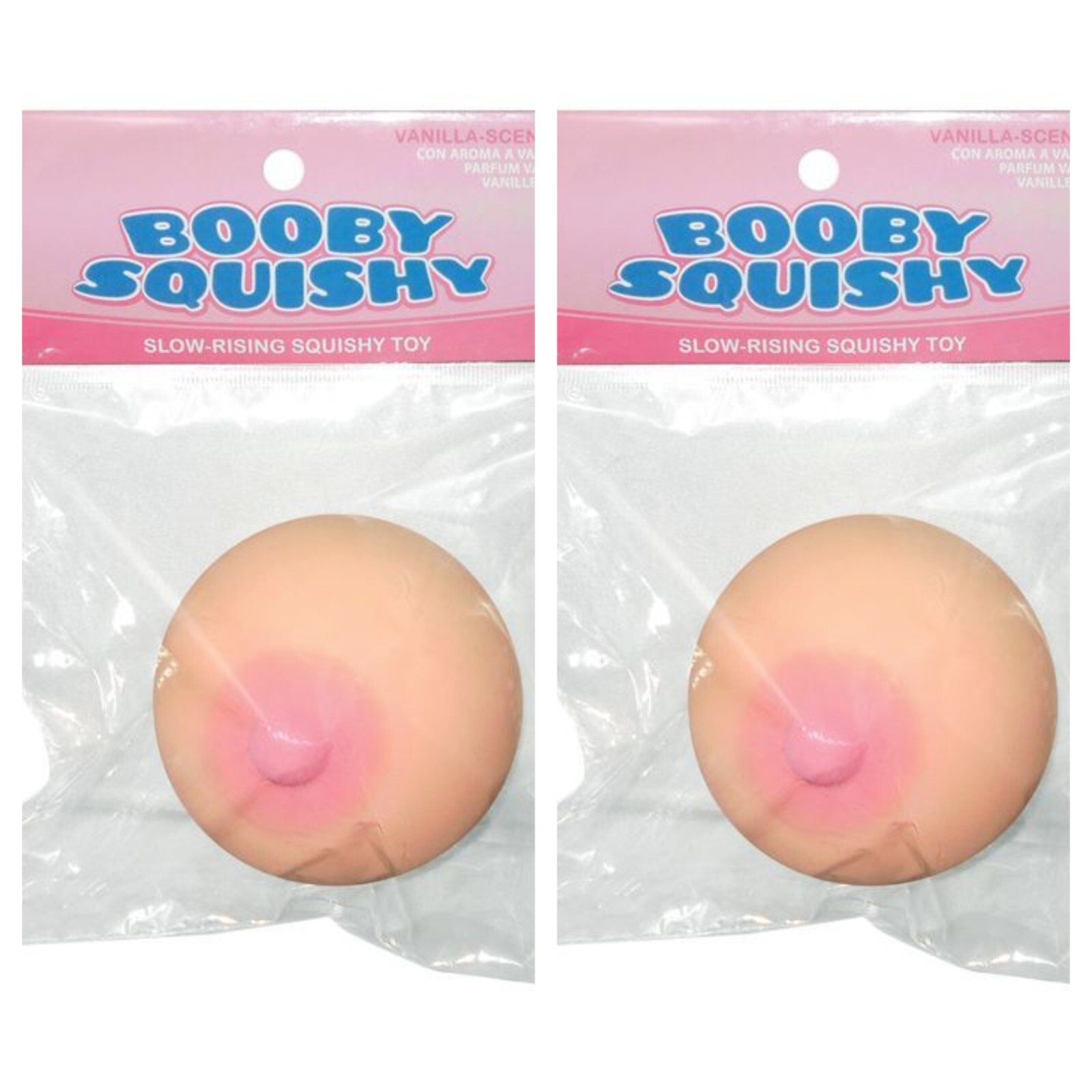 BOOBY SQUISHY STRESS RELIEF ADULT NOVELTY GAG GIFT VANILLA SCENTED COUNT OF 2