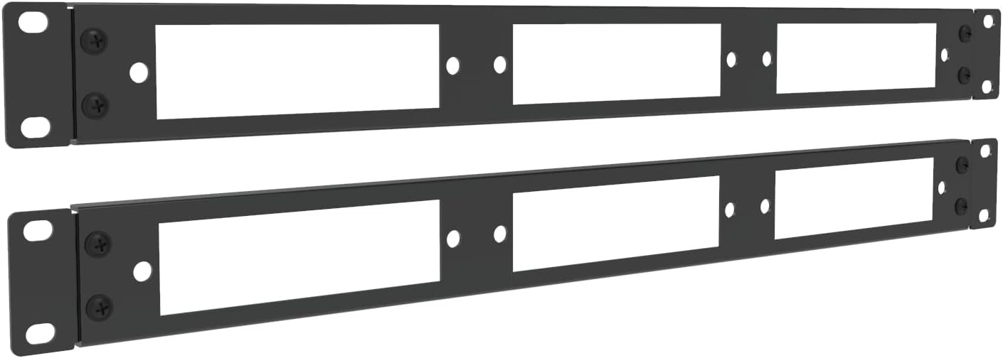 JINGCHENGMEI 2 Pack of 1U 19 inches Blank Fiber Patch Panel High, Black