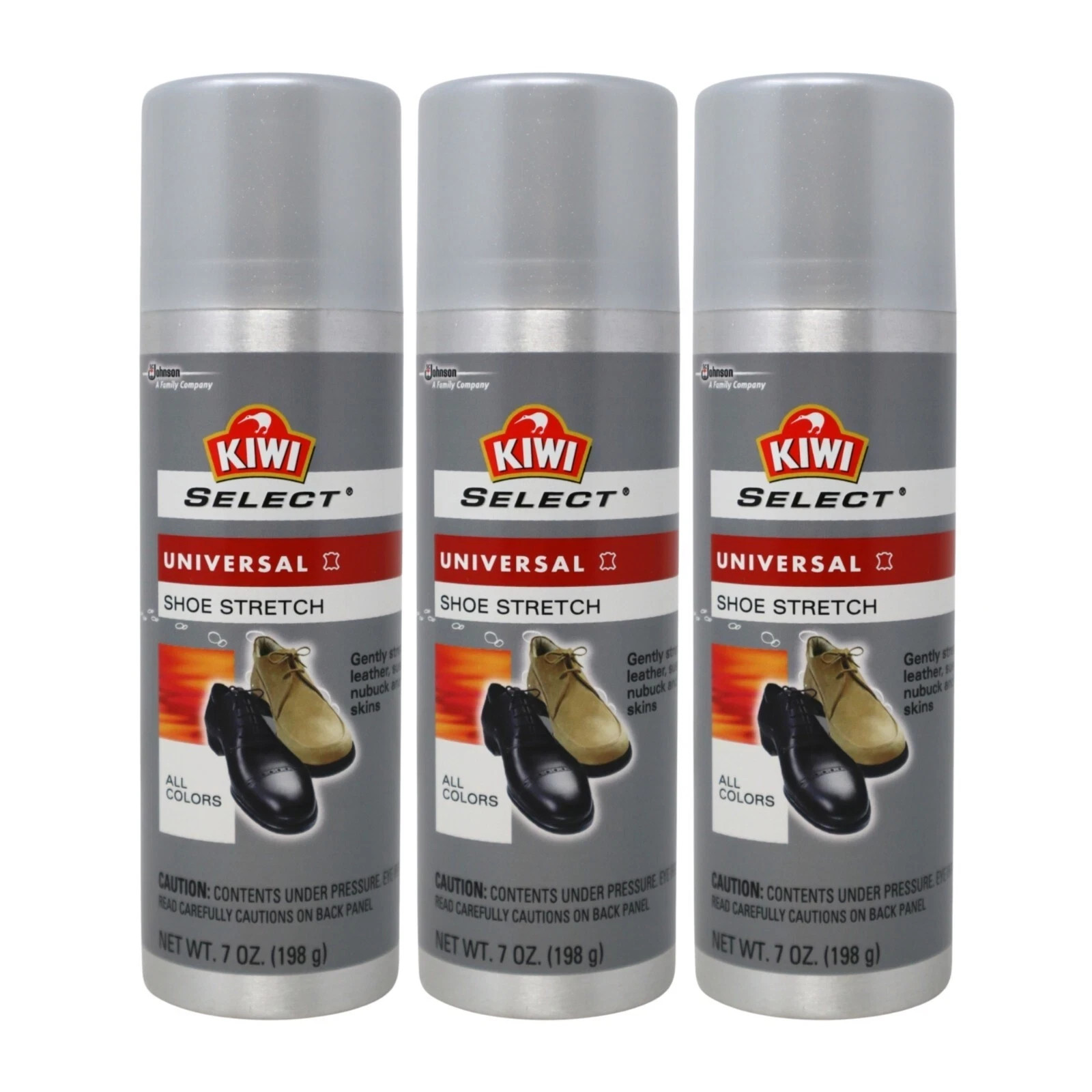 3 Pack of Kiwi SELECT Universal Shoe Stretch Spray for All Colors, 7 Oz
