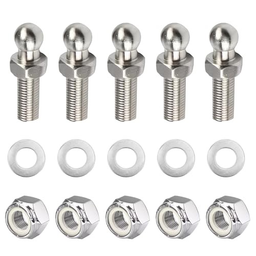 5Pack 10mm Ball Studs with Hardware with 5/16-18 Thread x 3/4" Long