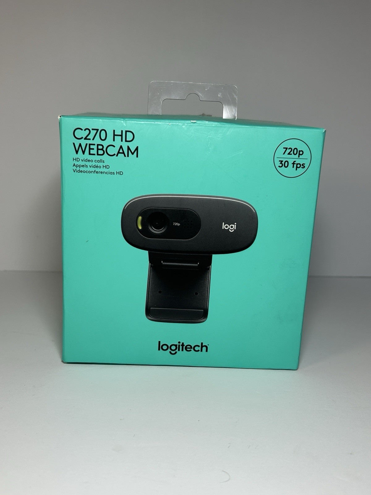 Logitech C270 HD Webcam 720p 30fps USB Built-In Mic – Open Box