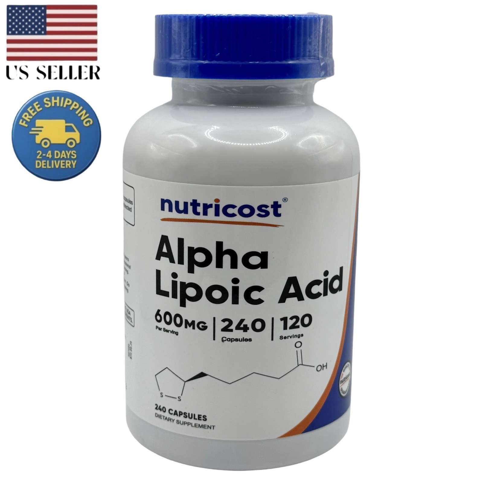 Nutricost Alpha Lipoic Acid - 600mg Per Serving - 240 Capsules | Vegan, Non-GMO