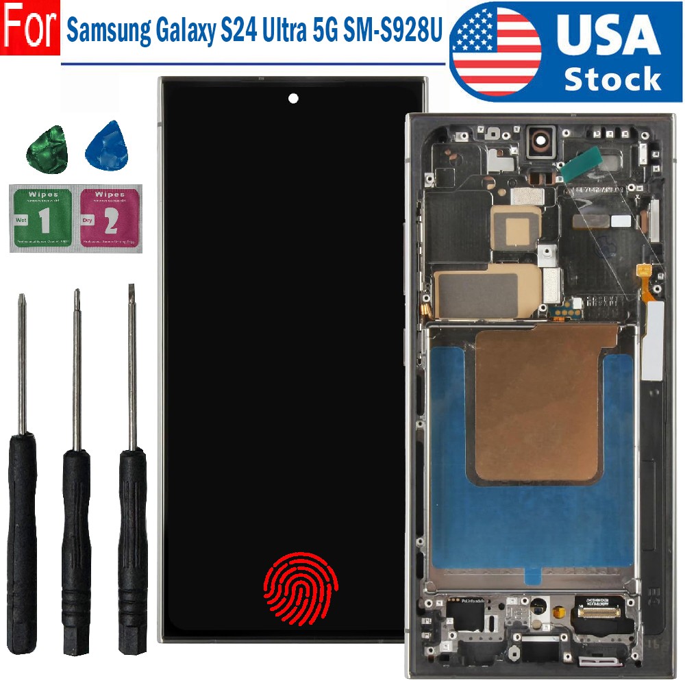 For Samsung Galaxy S24 Ultra 5G S928U/W OLED Display Touch Screen Assembly Frame