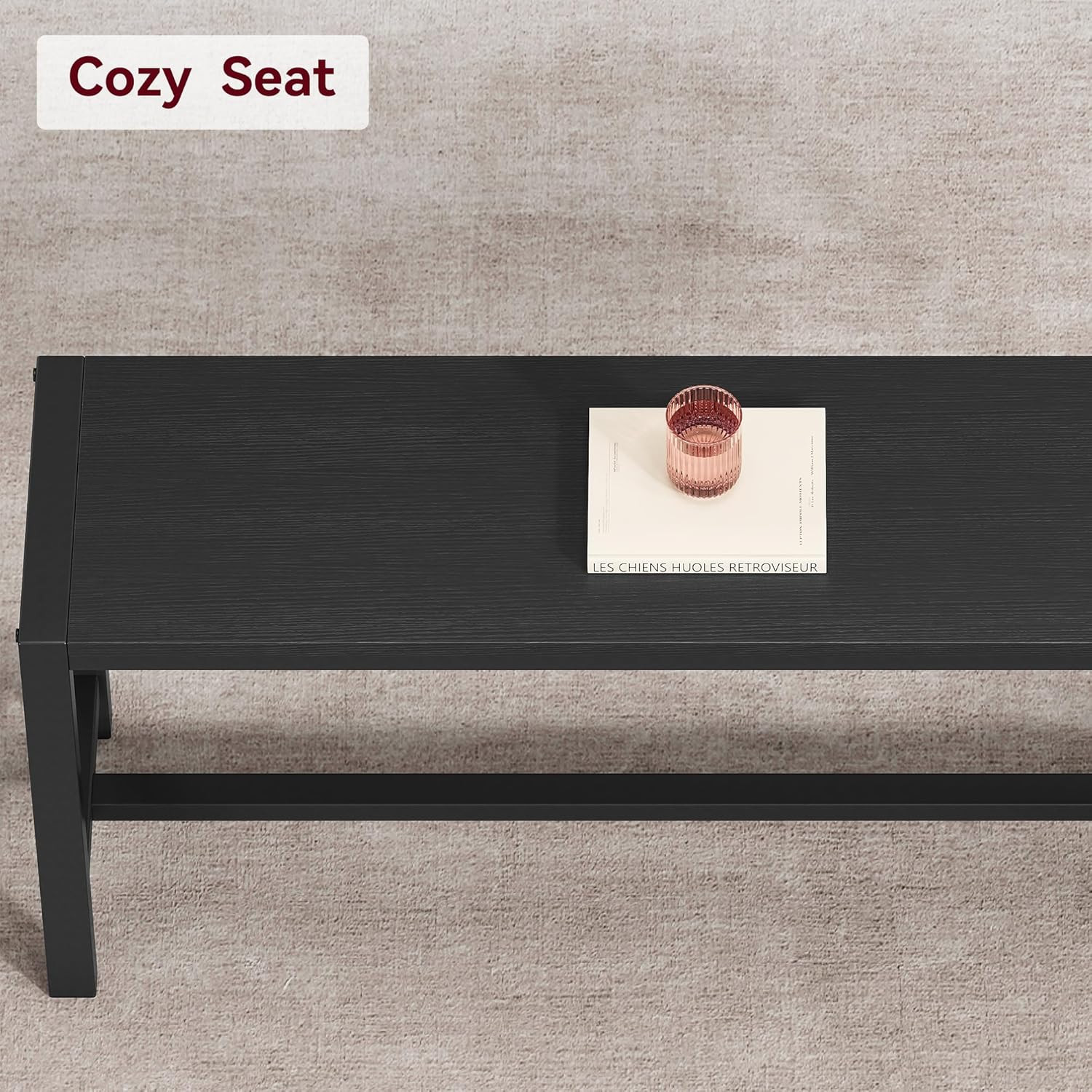 Dining Table Set with 2 Benches, Space-Saving Kitchen Table for Small Spaces & A