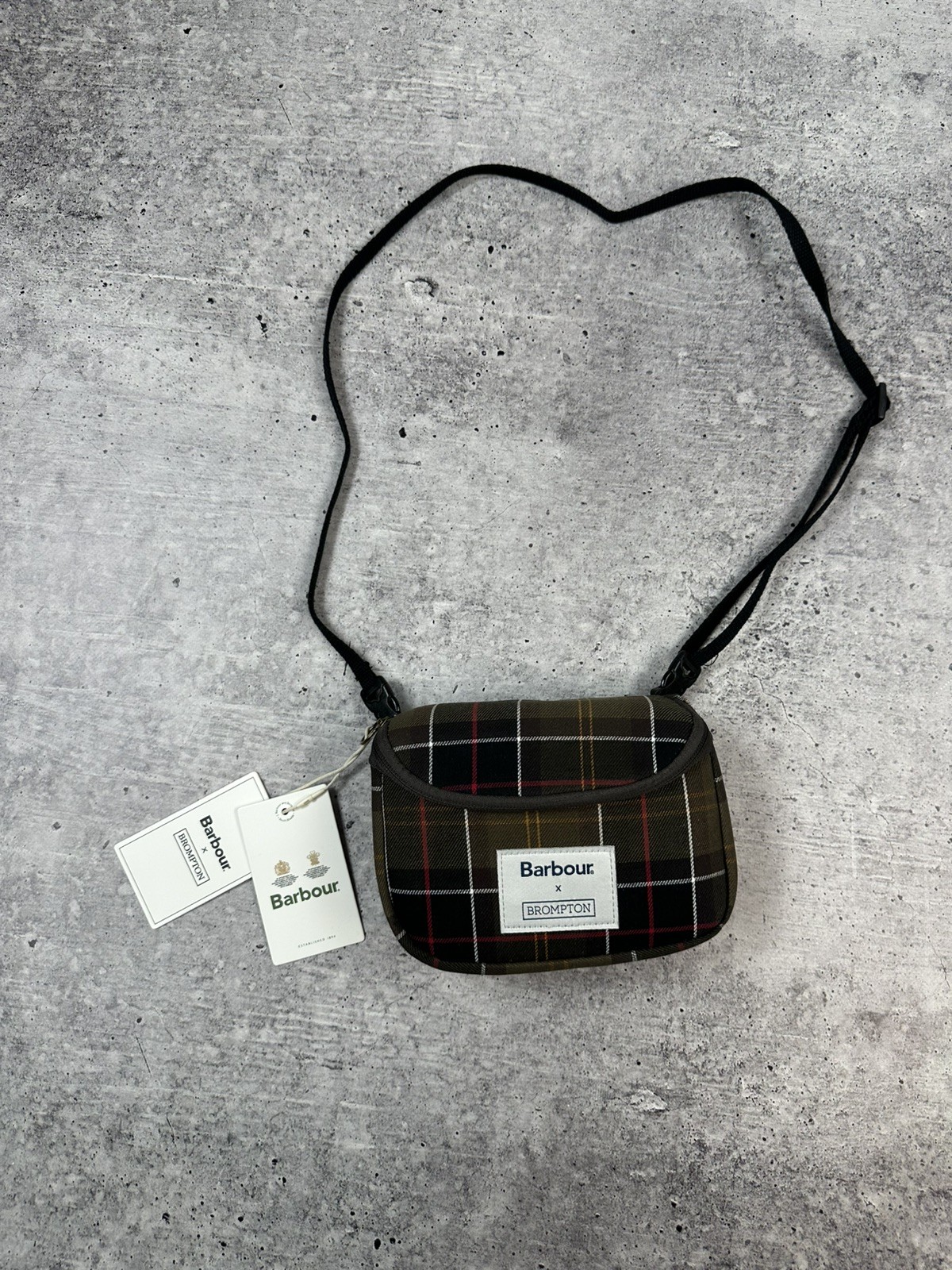 Barbour x Brompton Tartan Saddle Bag Bike Accessory Pouch New With Tags