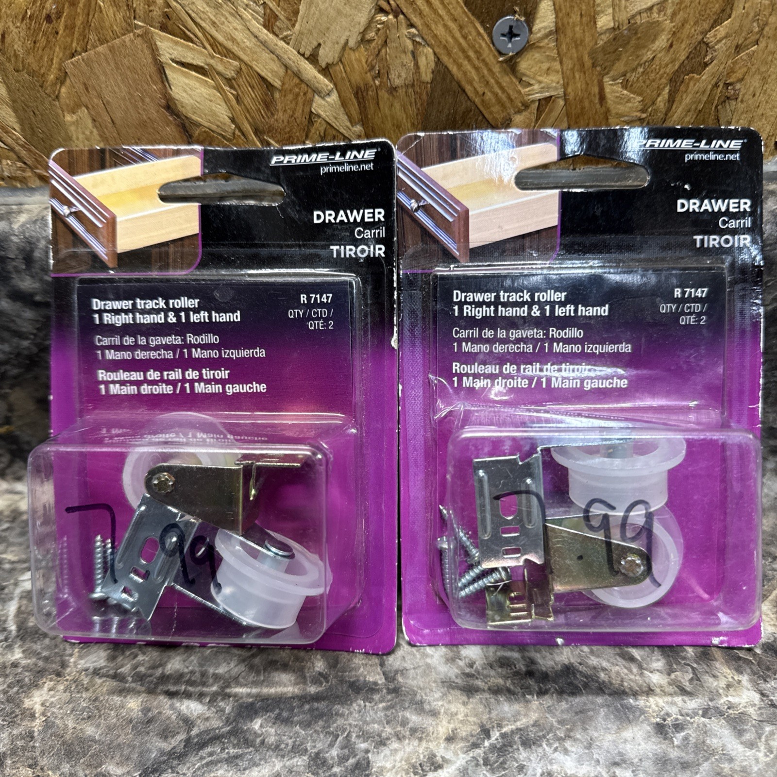 Prime-Line Drawer Track with Plastic Roller Nylon Wheel R 7147 - 2 Pack