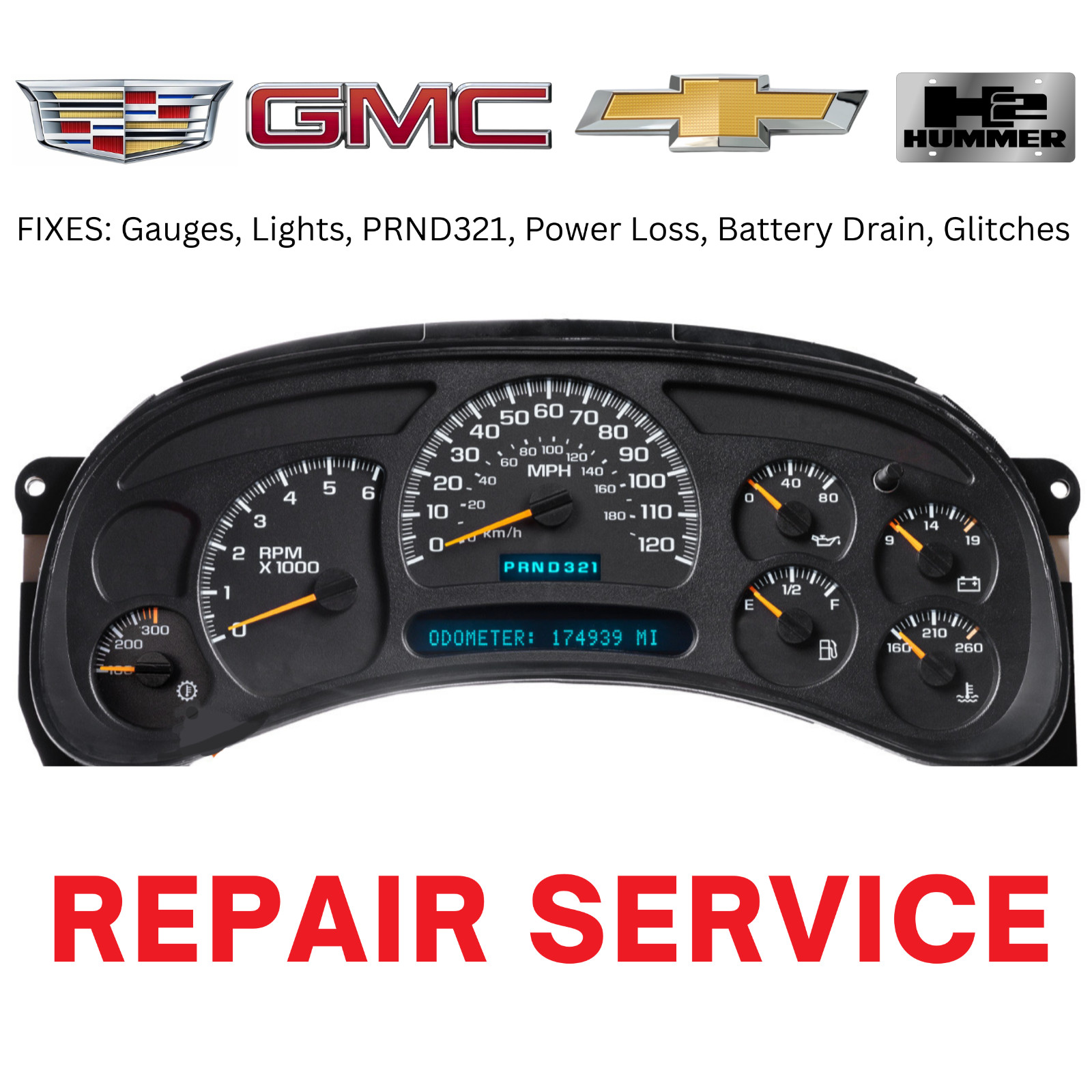 2003-2006 Chevrolet Silverado Instrument Cluster Repair Service
